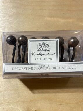 By Appointment Ball Hook Decorative Shower Curtain Rings - Dark Bronze (RF)